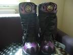 New Rock boots - black with purple flame