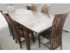 Rustic extendable dining set with 6 or eight chairs....